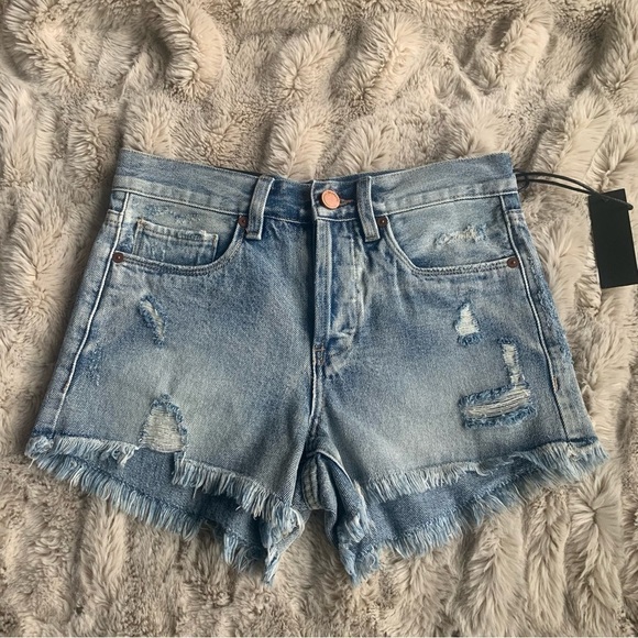 Blank NYC Hollyweird High-Rise Distressed Jean Shorts - Picture 2 of 12